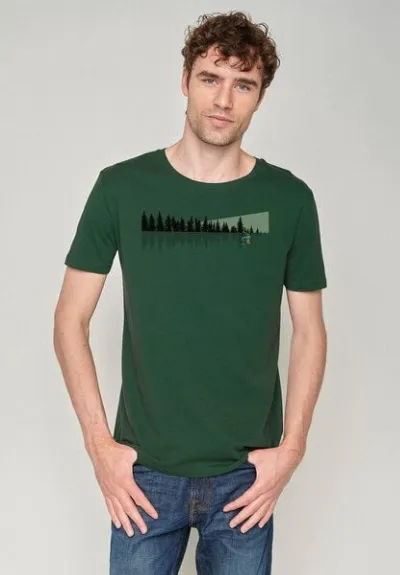 GreenBomb GREENBOMB Nature Ice Fishing Guide - Sportliches T-Shirt aus Bio-Baumwolle / hochwertiger Print / GOTS / Fair & Vegan