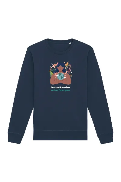 Oat Milk Club Oat Milk Club Damen vegan Sweatshirt Green Planet Navy