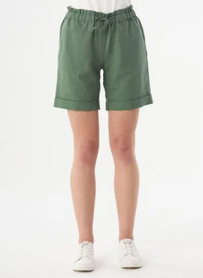 ORGANICATION ORGANICATION Paperbag-Shorts aus Leinengemisch