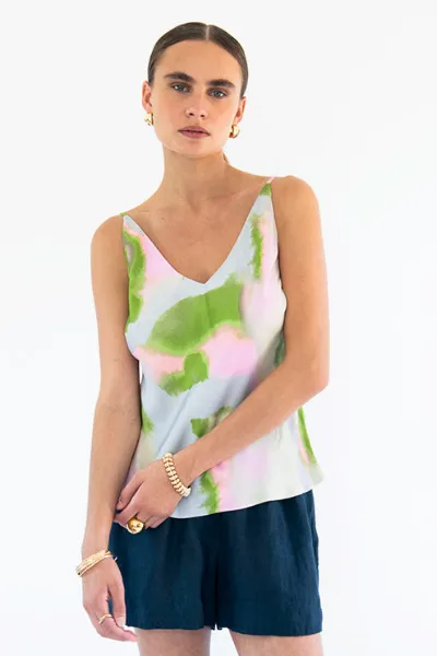 Neu Nomads Neu Nomads Damen vegan Tops Bias Dreamy Print Grün/Blau/Rosa