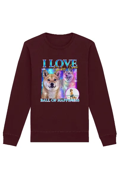 Oat Milk Club Oat Milk Club Damen vegan Sweatshirt Ball Of Happiness Burgundy