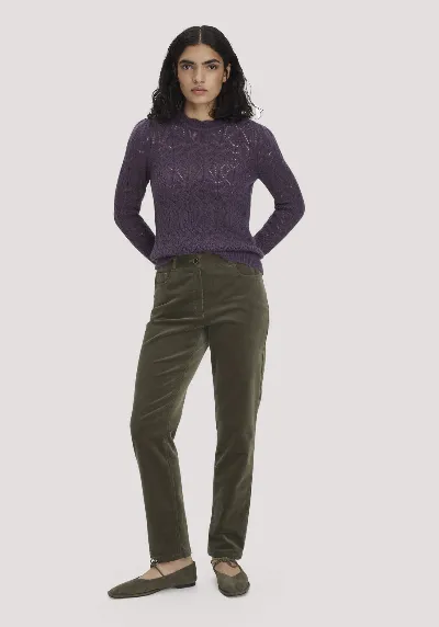 hessnatur hessnatur Damen Cordhose Straight Leg aus Bio-Baumwolle - grün