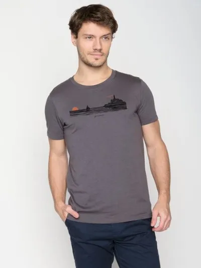 GreenBomb GREENBOMB Nature Evening Glow Guide - Sportliches T-Shirt aus Bio-Baumwolle / hochwertiger Print / GOTS / Fair & Vegan