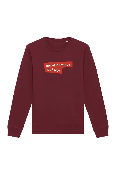 Oat Milk Club Oat Milk Club Damen vegan Sweatshirt Make Hummus Not War Bordeaux