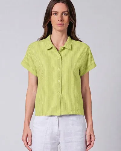 HempAge HempAge Kurzarm-Bluse Hanf/Biobaumwolle