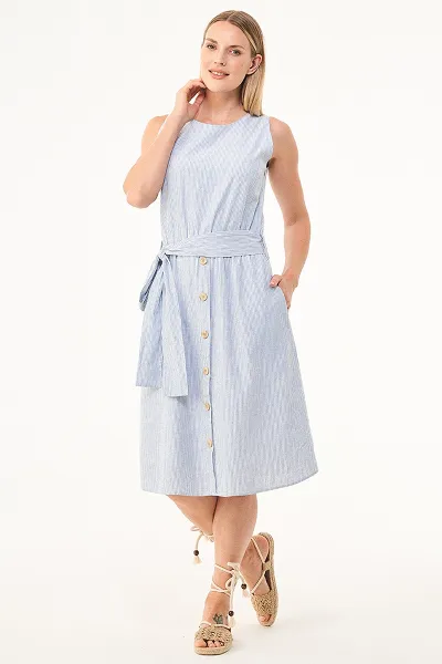 ORGANICATION ORGANICATION Damen vegan Gestreiftes Kleid