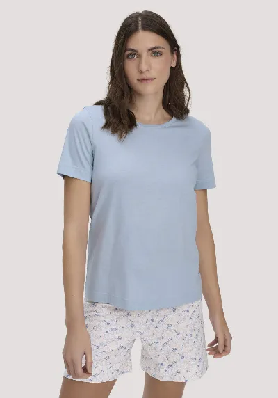 hessnatur hessnatur Damen Pyjama PURE COTTON aus Bio-Baumwolle - blau