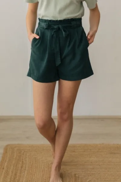 TWOTHIRDS TWOTHIRDS Damen vegan Shorts Giske Tiefgrün