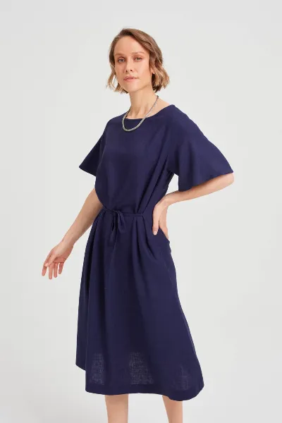 AYANI AYANI Damen vegan Kleid Nika Total Eclipse Schwarz/Blau