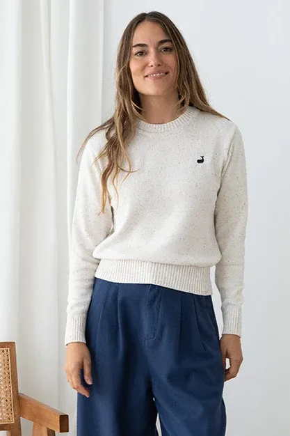 TWOTHIRDS TWOTHIRDS Damen vegan Pullover Wando Ecru Neps