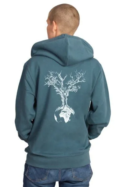 Life-Tree Life-Tree Zipper aus Biobaumwolle Unisex Weltenbaum in Stargazer Blau