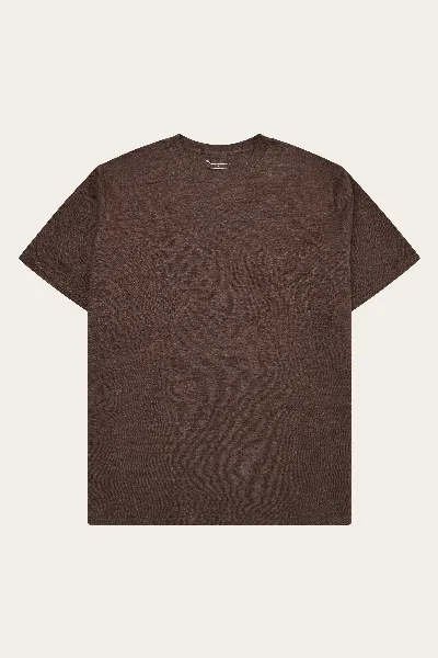 KnowledgeCotton Apparel KnowledgeCotton Apparel Herren vegan T-Shirt Herren Leinen Schokoladen