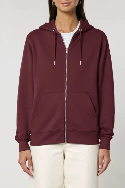 UNIPOLAR UNIPOLAR Herren vegan Zip Hoodie Basic Culving Burgundy