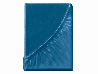  Spannbettlaken Eco-Jersey-Interlock aus Bio-Baumwolle 140-160 x 200 cm, safir