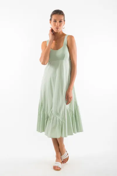 RAVENS VIEW IBIZA RAVENS VIEW IBIZA Damen vegan Kleid Coco Light Aloe Grün