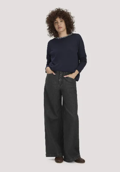 hessnatur hessnatur Damen Jeans VONNA Super Wide Leg BETTER RECYCLING aus Bio-Denim - schwarz