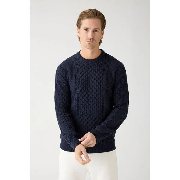 KnowledgeCotton Apparel KnowledgeCotton Apparel Cable Knit Strickpullover aus Bio-Baumwolle ROC/GOTS/Vegan