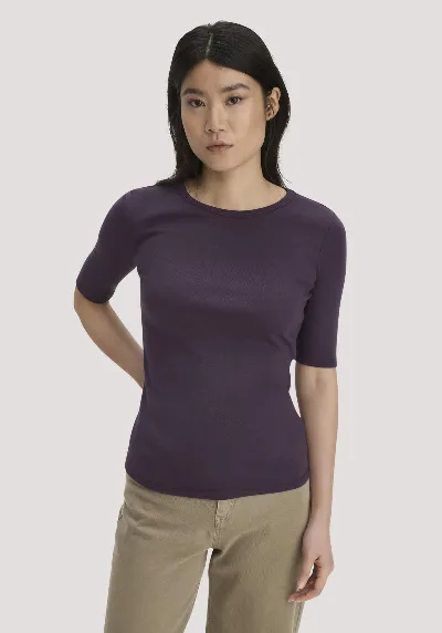 hessnatur hessnatur Damen Softrib T-Shirt Fitted aus Bio-Baumwolle und TENCEL™ Modal - lila