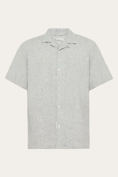 KnowledgeCotton Apparel KnowledgeCotton Apparel Herren vegan Hemd Mit Kurzen Ã„rmeln Box Fit Ultimate Grau