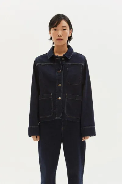 thinking mu Thinking MU Damen vegan Denim Jacket Medium Wash Debbie Dark Blue
