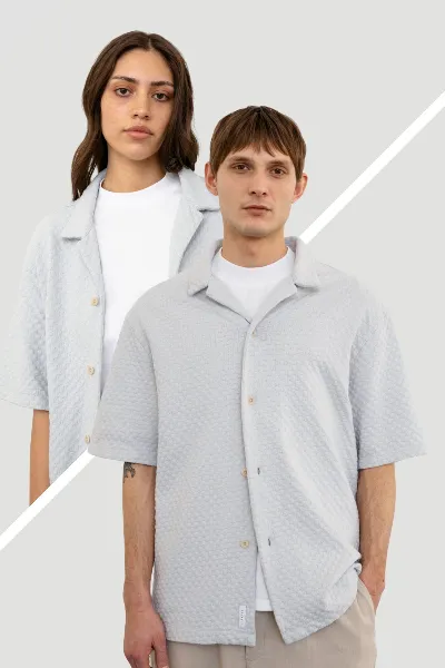 Rotholz Hemd Bowling Knit Grau