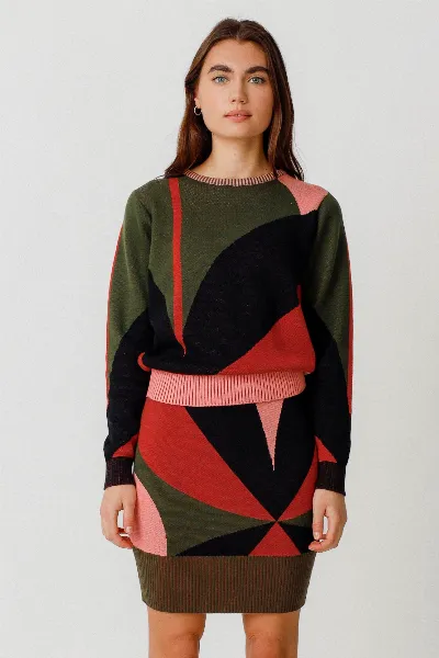 SKFK SKFK Damen vegan Pullover Elur Mehrfarbig