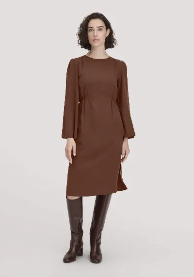 hessnatur hessnatur Damen Kleid Kniebedeckend aus TENCEL™ Lyocell - braun