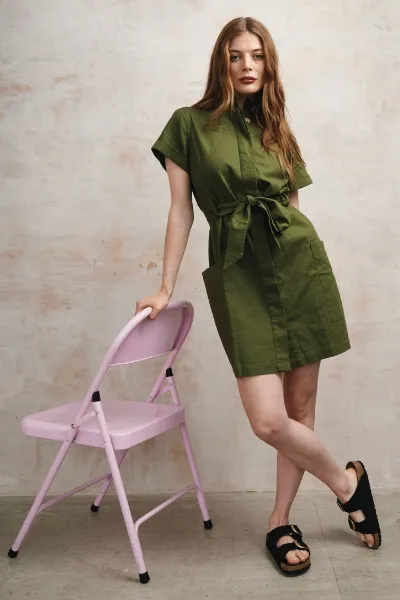 KOMODO KOMODO Damen vegan Kleid Rafiki Blend Khaki