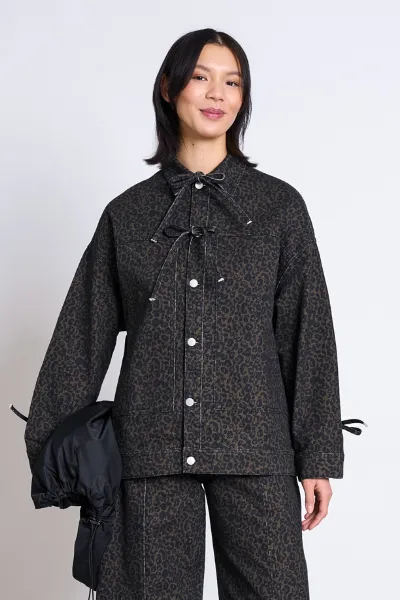 JAN 'N JUNE Jacke Fina Leo Print Braun