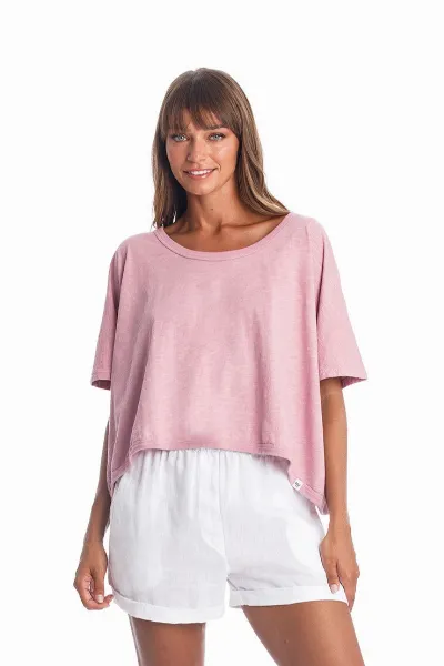 RAVENS VIEW IBIZA RAVENS VIEW IBIZA Damen vegan Top Square Malva Pink