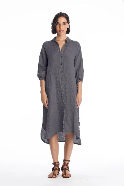 RAVENS VIEW IBIZA RAVENS VIEW IBIZA Damen vegan Hemdkleid Mei Leinen Stein