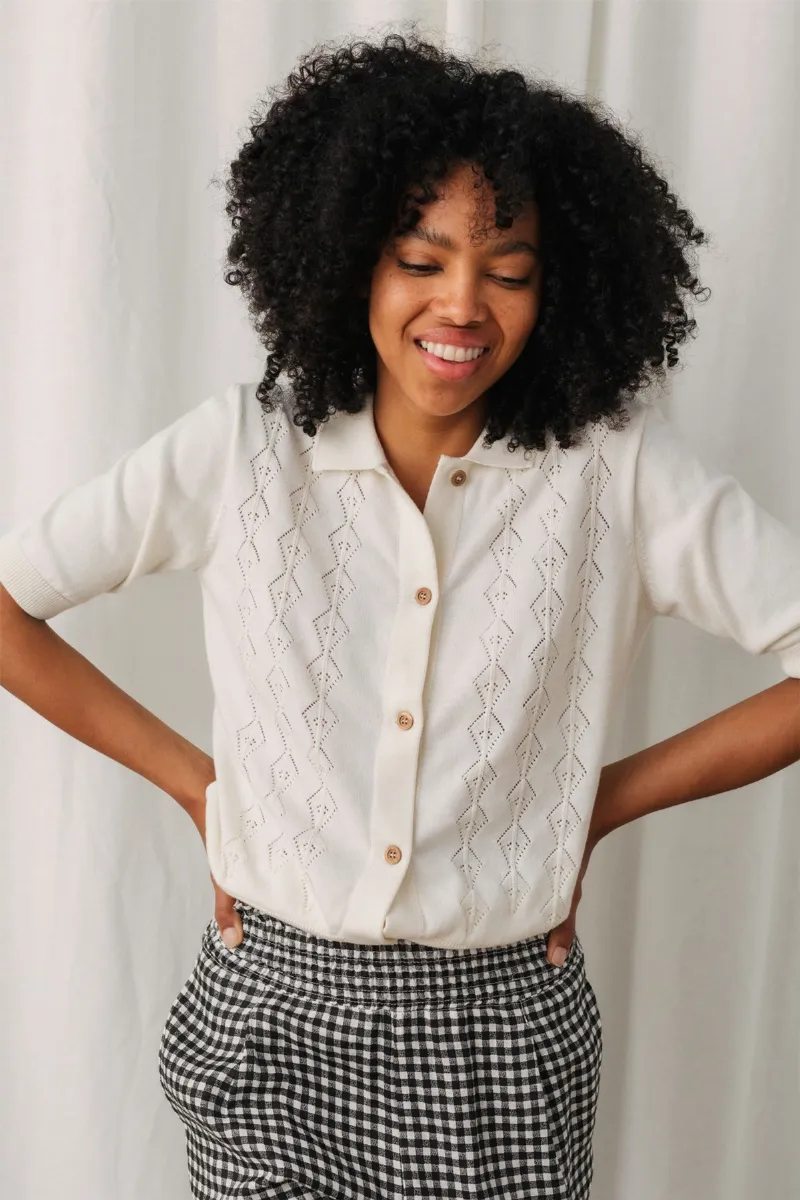 TWOTHIRDS Shirt Strick Gallno Off White