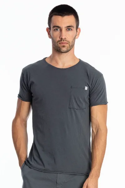RAVENS VIEW IBIZA RAVENS VIEW IBIZA Herren vegan T-Shirt Rundhalsausschnitt Wild Pocket Lava Blau