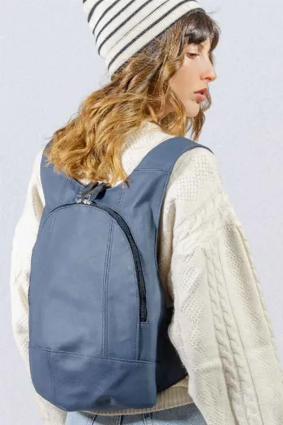 Arsayo Arsayo Herren vegan Rucksack The Mela Veganes Ã–ko-Leder Sturm Blau