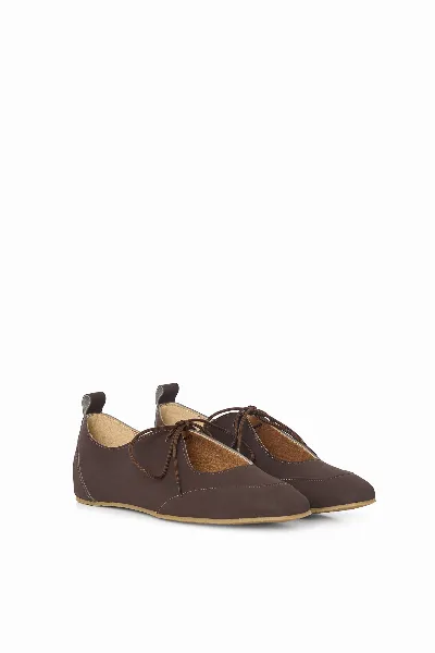 AGAZI AGAZI Damen vegan Ballerina Flats Louise Dunkelschokolade Braun