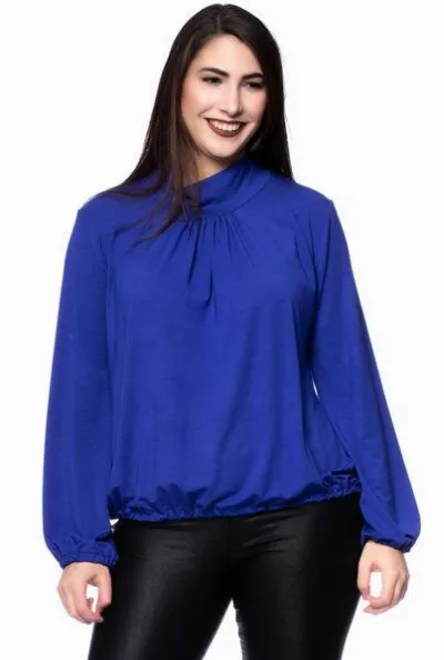 Ingoria Ingoria LESLY Blusenshirt mit locker fallenden Stehkragen (Uni)