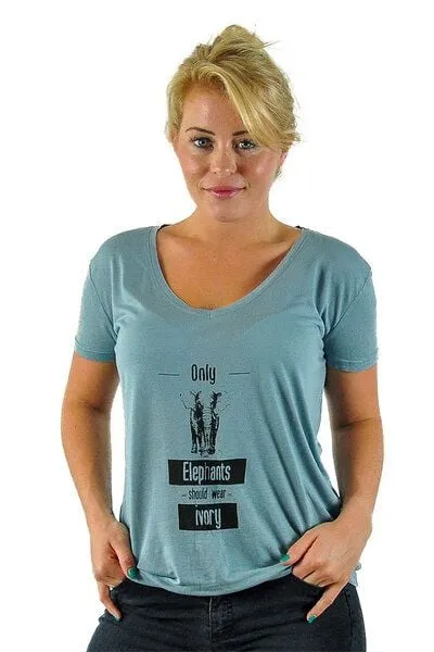 Human Family Human Family Damen Modal Shirt Only Elephants should wear Ivory
