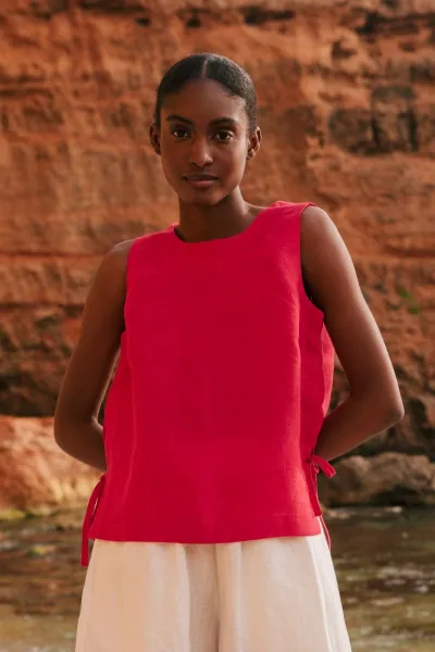 AmourLinen AmourLinen Damen vegan Top Rosie Viva Magenta