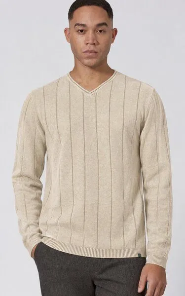 HempAge HempAge Gestreifter Strickpullover Hanf/Biobaumwolle Normal Fit
