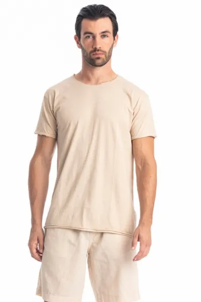 RAVENS VIEW IBIZA RAVENS VIEW IBIZA Herren vegan T-Shirt Rundhalsausschnitt Wild Sand Braun