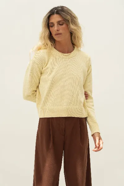 Näz Näz Damen vegan Pullover Claudia Gelb