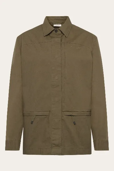KnowledgeCotton Apparel KnowledgeCotton Apparel Damen vegan Ãœberhemd Damen Ripstop Burned Olive