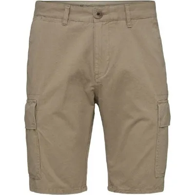 KnowledgeCotton Apparel KnowledgeCotton Apparel Cargo Shorts - Light Feather Gray