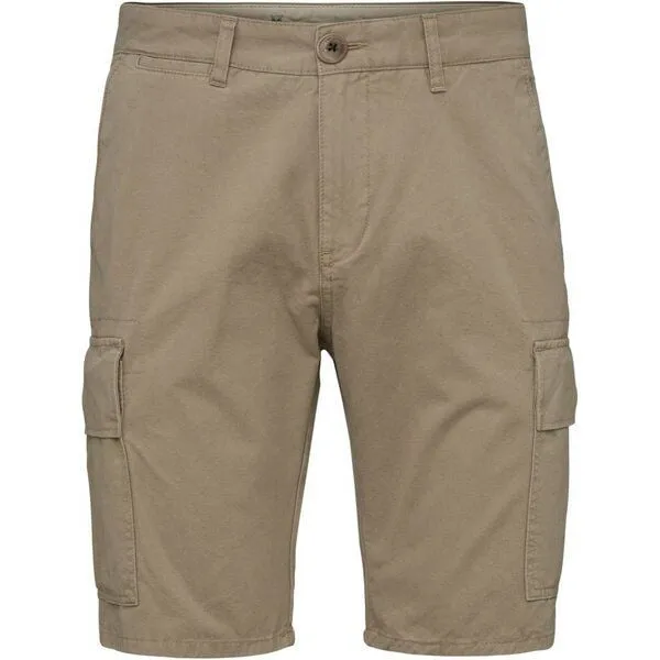 KnowledgeCotton Apparel KnowledgeCotton Apparel Cargo Shorts - Light Feather Gray