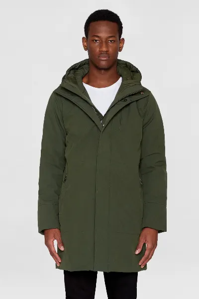 KnowledgeCotton Apparel KnowledgeCotton Apparel Herren vegan Jacke Long Climate Shell Forrest Night Green