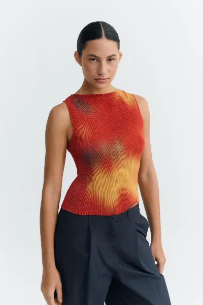 thinking mu Thinking MU Damen vegan Top Dora Plissiert Floral