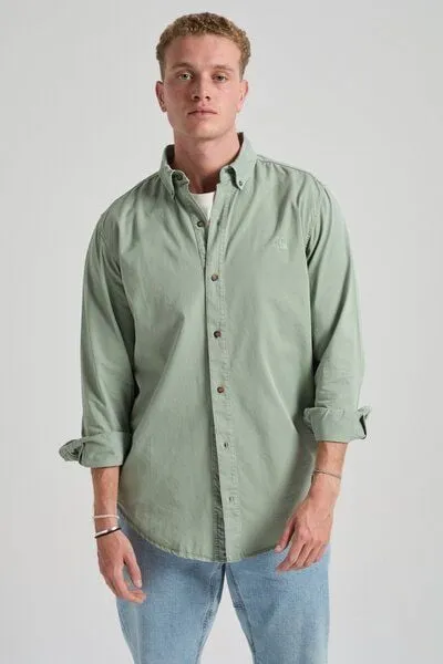 Trendsplant Trendsplant Postiguet Pigment Dyed Twill Shirt Eucaliptus