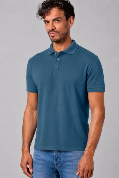 HempAge Hempage Herren vegan Polohemd Aus Piqué Jersey Von Reef Farbe Teal
