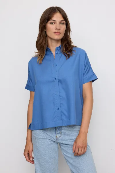 recolution Recolution Damen vegan Shirt Lotus Electric Blue