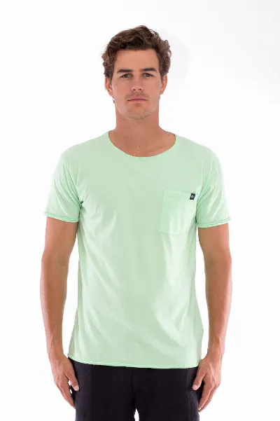 RAVENS VIEW IBIZA RAVENS VIEW IBIZA Herren vegan T-Shirt Rundhalsausschnitt Wild Pocket Mintgrün